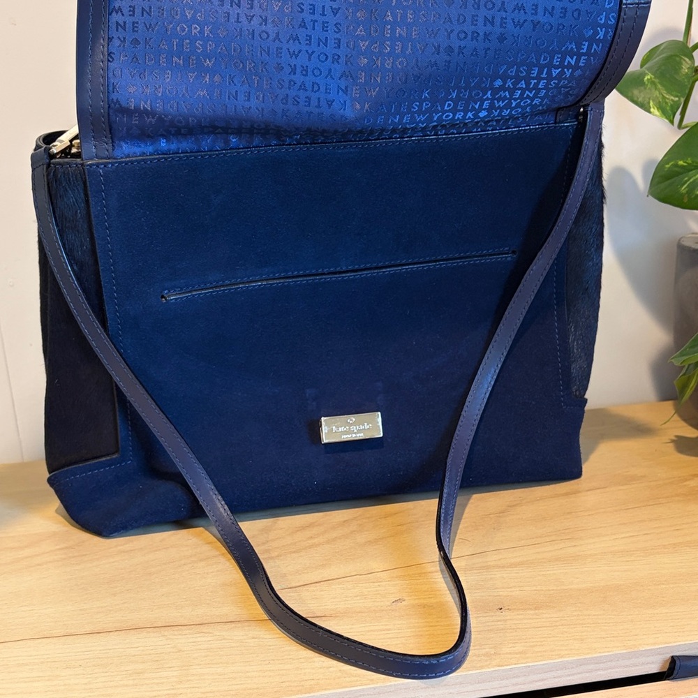 Kate Spade Suede Navy Blue Handbag - Picture 6 of 14